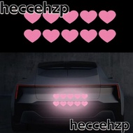 HECCEHZP 10Pcs/ Set Pink Heart Reflective Stickers, 6*5cm / 2.3*1.9 Inches PVC Car Heart PVC Decal, Heart Shape Pink Motorcycle Bicycle Bumper Sticker for Car Window Decals