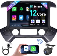 2K Screen 𝟏𝟐𝐜𝐨𝐫𝐞 𝟖+𝟏𝟐𝟖𝐆𝐁 Android 13 Car Radio Stereo for Chevy Silverado 2014-2018 GMC Sierra - Upgr