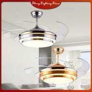 【Shrry Lighting】Ceiling Fan With Light 36"42"48" DC Motor Ceiling Fan With LED Light Electric Fan Strong Wind