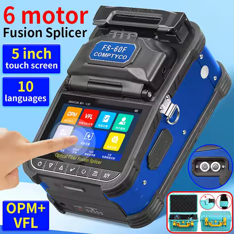 COMPTYCO FS-60F Optical Fiber Fusion Splicer SM MM 10 Languages Touch Screen Fiber Optic Core Weldin