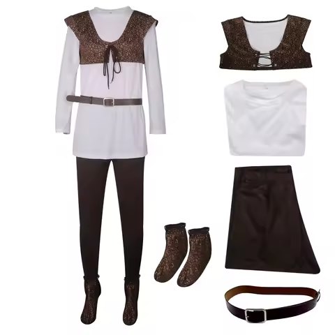 Shrek Cosplay Costume Mens Costume Shirt Vest Pants Full Set Halloween Outfit