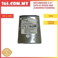 Refurbished 2.5" SATA III 500GB HDD (5400rpm/7200rpm)