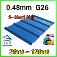 (3hari Ship)0.48mm G26 Metal Deck Paling Tebal (7Feet~12Feet)