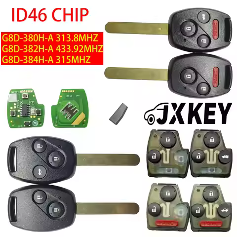2pieces G8D-380H/382H/384H-A 313.8/315/433.92Mhz 46 Remote Car Key/Circuit Board For Honda Accord CR
