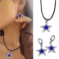 Winu Alternative Star Necklace and Earring Gothic Jewelry Set for Fashion Enthusiasts