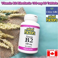 Vitamin B2 100 mg 90 Tablets-Natural Factors B2 B-2