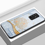 Case For Redmi 9 Prime 9T 9 Power Phone Silver Tree Gold Shockproof Glass Shell
