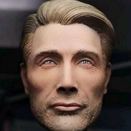 1/6 Scale Painted Head Sculpt Mads Mikkelsen for 12" Action Figure