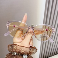 0-500 degree myopia glasses photosensitive discoloration anti-blue light no degree female myopia gla