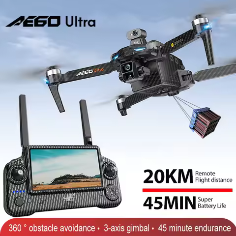 AE60 GPS Drone Professional 8K Camera 3-Axis Gimbal Aerial FPV Brush Avoiding Obstacle RC Quadcopter