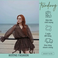 Huong Fashion polka dot chiffon dress