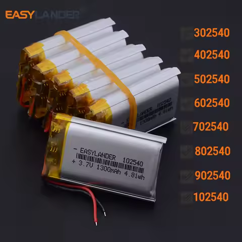 5Pcs 302540 300mAh Lithium Li-ion Polymer Lipo Battery 402540 502540 500mAh 602540 702540 802540 850