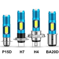 Motorcycle LED H4 H6 BA20D COB Chips H7 H6 BA20D H4 P15D RGB Scooter Light