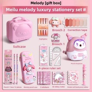 Kuromi สมุดโน๊ตชุดหรูหราของขวัญกล่อง Sanrioชุดกล่องดินสอโน๊ตบุคอุปกรณ์การเรียนของขวัญวันเกิดเด็กทึบแ