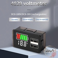 JONY Digital Voltmeter, Lithium Lead-acid USB Type-C Battery Capacity Indicator, High Quality LCD Du