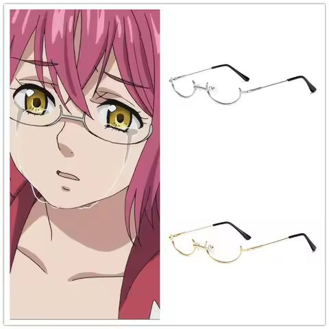Cosplay The Cos Gowther Cosplay Glasses Non lens half rim decorative glasses frame