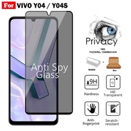 LAYAR Tempered Glass Vivo Y04 Y04S Privacy Screen Protector Anti Spy Full Cover