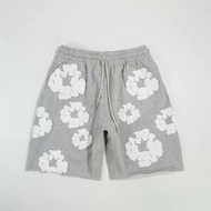 READYMADE DENIM TEARS木棉花發泡印花美式高街潮牌毛邊寬松短褲