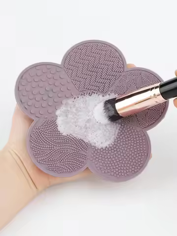 Flower Silicone Makeup Brush Cleaner Pad Cosmetic Sponge Washing Mat Beauty Tool Cleaning Board Scru