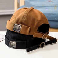 BLISS Brimless Hat Unisex, Dome Cotton Men Women Skullcap, Vintage without Visor Docker Cap Gorras M