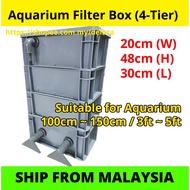 Aquarium Filter Box 4-Tier Indoor Outdoor Aquarium Filteration Box Fish Tank Water Filtering System Top Filter Box 鱼缸过滤箱