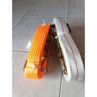 1 set of 8 meter long trackbelts, 5 ton capacity. 5 cm wide, TALI to tie/ tracks,/ tracks