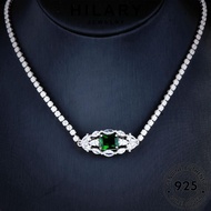 HILARY JEWELRY 925 Perempuan Accessories Luxury Women Silver Rantai Chain Emerald Korean 純銀項鏈 Original Sterling Leher Pendant Perak For Necklace N1324