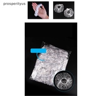 [Prs] 100pcs Disposable One-off Hotel Home Shower Bathing Clear Hair Elastic Caps Hats [DDD]