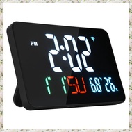 (TSDA) Digital Clock Extra Large Letters Temperature and Humidity Calendar Week 4-Level Brightness