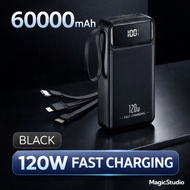 【 QC 120W 】 60000mAh Powerbank Full Capacity 4 USB Charge Ports PD Fast Charging Power bank LED Digi