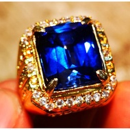 Blue Saffire Ceylon Chusion Octagon Full Ds Rise Clean Clean Zircon SprinkleRing + Memo SGR Lab