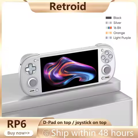 RP6 Android 13 5.5''IPS 4K HD Screen Video Game Console with RGB Lighting Hall-Effect Trigger Joysti