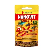 Tropical Nanovit Tablets Fish Food for Bottom Feeders Pleco Loach Corydoras Shrimp Lobster Crab Sinking Medium Tablet