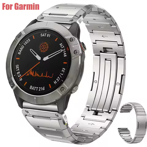 QuickFit 26mm Metal Strap For Garmin Fenix 8 51mm 7X 6 6X Pro Stainless Steel Band For Garmin Fenix 