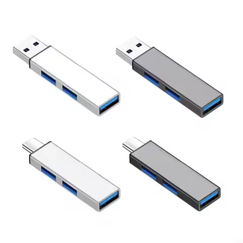 USB 3.0 3 Port USB Hub 2.0 Multi Type-C Ultra Slim Splitter Hub Power Adapter Multiple Expander USB 