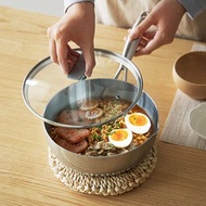 日本霜山 單柄不鏽鋼湯鍋/雪平鍋(附蓋)-1.8L (電磁爐IH爐可用)