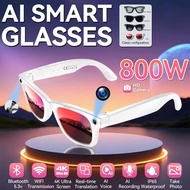 2025 Smart Glasses Men 8MP Camera WiFi Bluetooth Touch Control IP65 Waterproof AI Translation Noise 