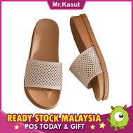 READY STOCK Mr Kasut Women's Sandal Kasut Wanita Casual Wedges Flip Flops BCS 2010