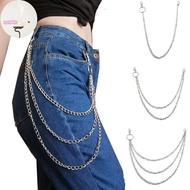 XOITR 1/2/3 Layer Long Metal Belt Chain Ro Punk Hook Trousers Pant Waist Link Metal Wallet Chain Key