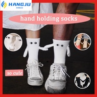 【HANGJU】 couples holding hands socks magnet personality stereoscopic doll cute white cotton hold han