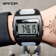 SANDA Digital Watch Men Military Army Sport Date Wristwatch Top Brand Luxury LED Stopwatch Waterproof Male Electronic Clock 222