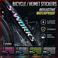 For S-Works Specialized Bike Frame & Helmet Stickers Reflective Waterproof 4 Colors 2 Styles Easy In