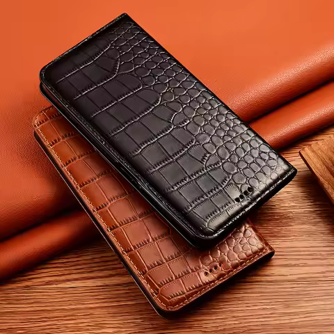 For ZTE Nubia Z60 Z50s Z40 Z40s Z30 Pro Neo 5G Ultra Play Crocodile Genuine Luxury Flip Leather Phon