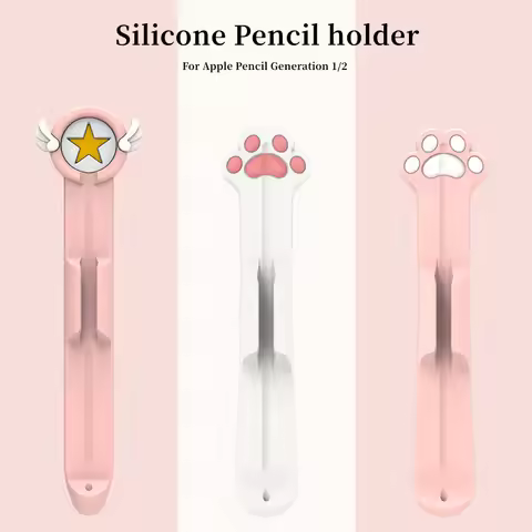 Cartoon Protective Sleeve Cover Anti-Lost Pencil Soft Silicone Holder Capacitor Pen Magnetic Case fo