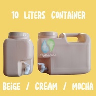 NEW 10 Liters / 2.5 Gallon Slim CUTE beige MINI Water Container Jug Pitcher with Faucet