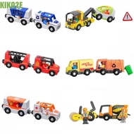 KIKO2E Magnetic Train Car, Ambulance Forklift Trailer Wood Train Track Toy, Birthday Chistmas Locomo