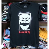 Second-Hand T-Shirt Fsociety Size L Chest 21.5"/28" Made in China Cotton Fabric 1