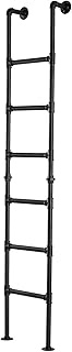 6-Rung Bunk Bed Ladder,7×1.5FT Wall-to-Floor Window Well Egress Climbing Ladder, Wrought Iron 330lbs