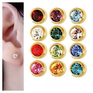 Us 10k gold earings Hypoallergenic Birthstone Stud Earring for women