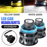 LED Car Fog Lights Headlight Bulb Devil Angel Eyes H11 H8 H11 9005 9006 Projector Lens 15000LM 3000K